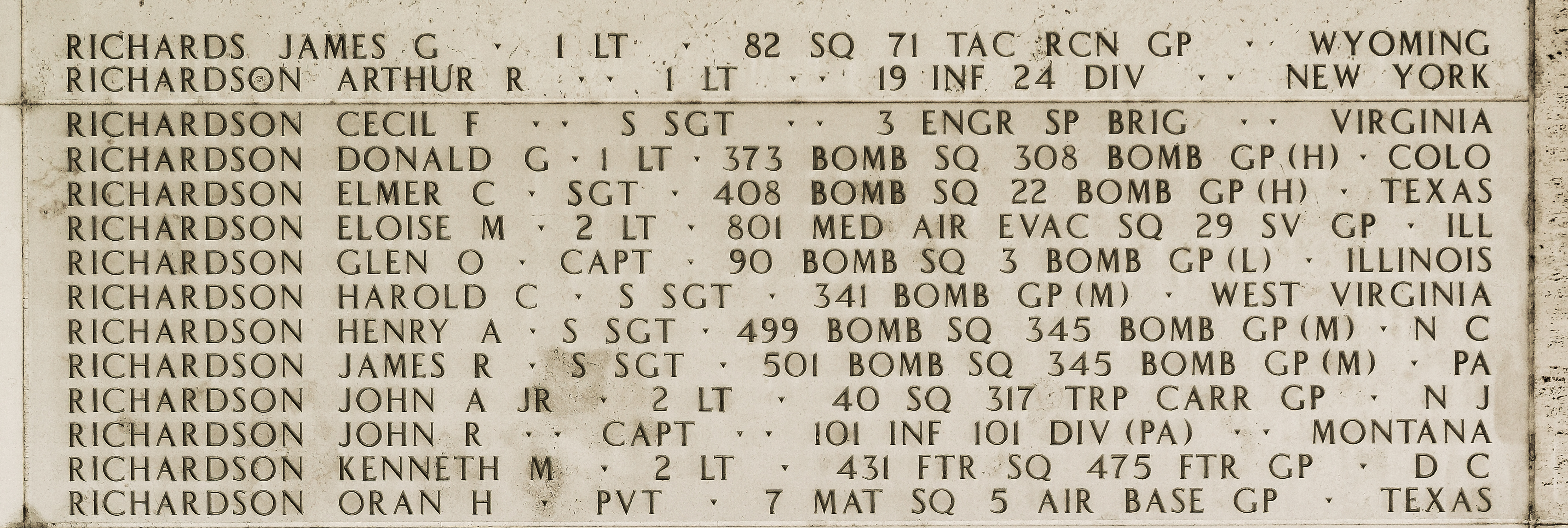 Henry A. Richardson, Staff Sergeant